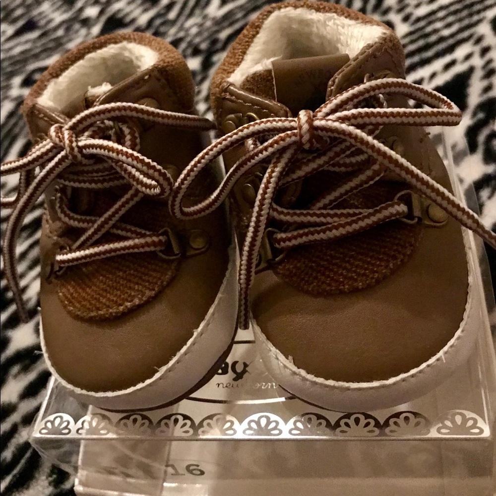 MAYORAL BABY BOY BROWN LACE-UP SOFT CRIB SHOES
